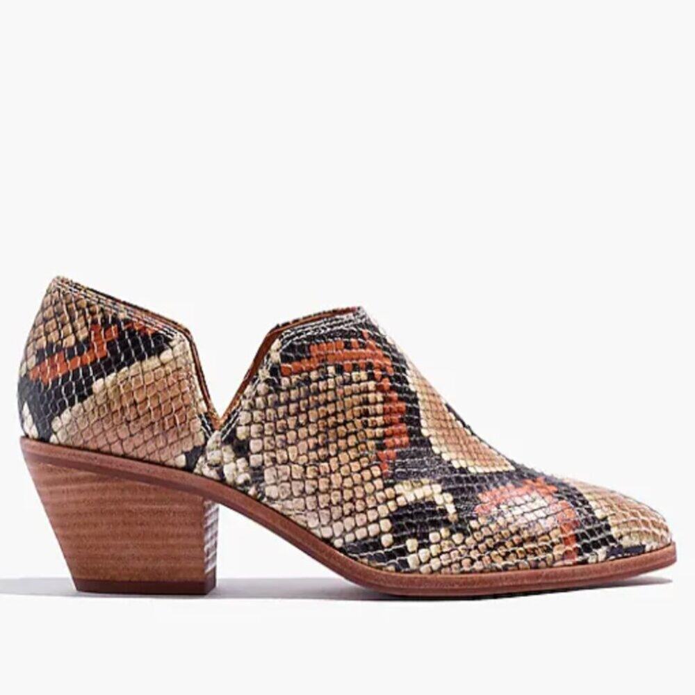 Madewell The Gloria Shoe Boot in Snake Embossed Leather Size 8.5 New